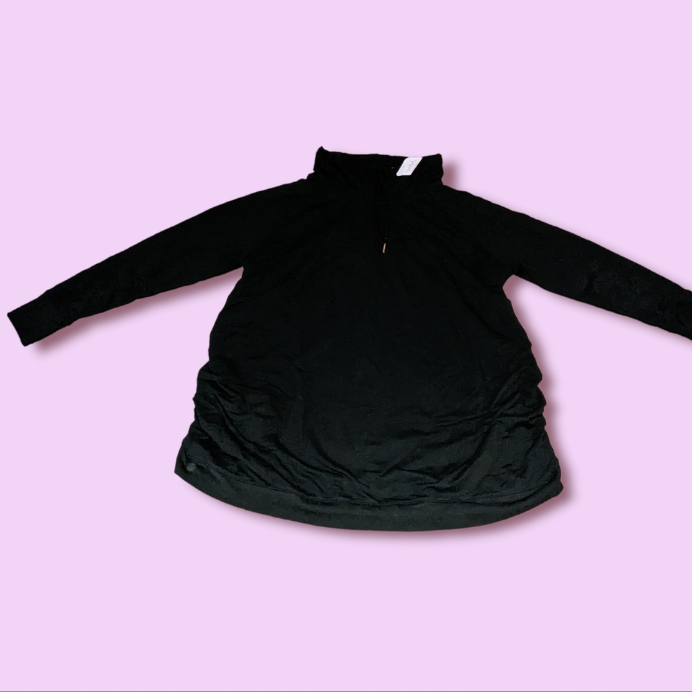 Isabel maternity by Ingrid & Isabel black turtleneck w/ drawstrings top - Picture 1 of 13